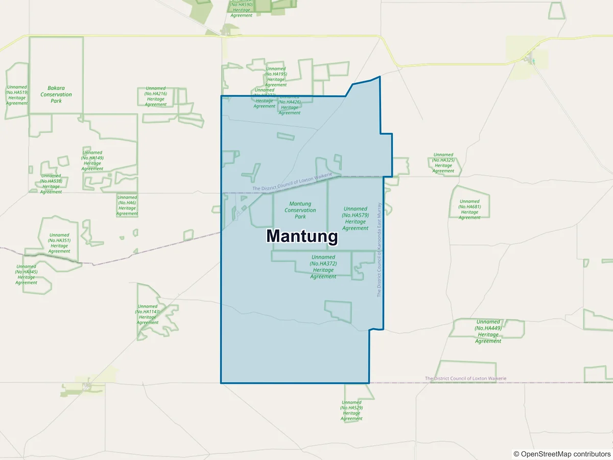 Map of Mantung, SA, Australia
