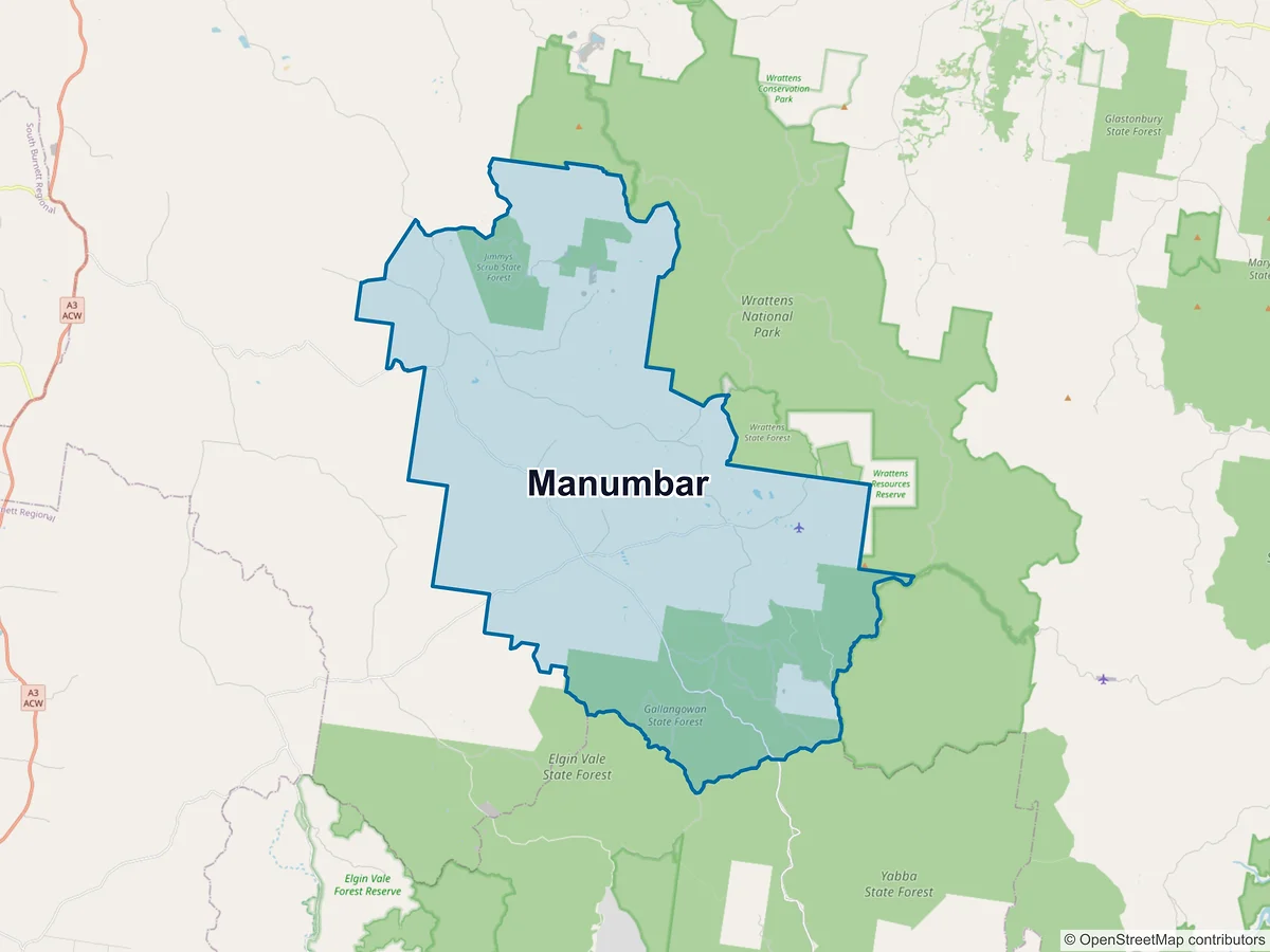 Map of Manumbar, QLD, Australia