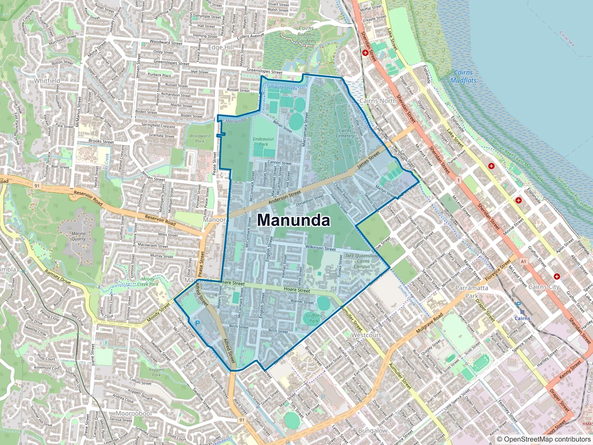 Map of Manunda, QLD, Australia