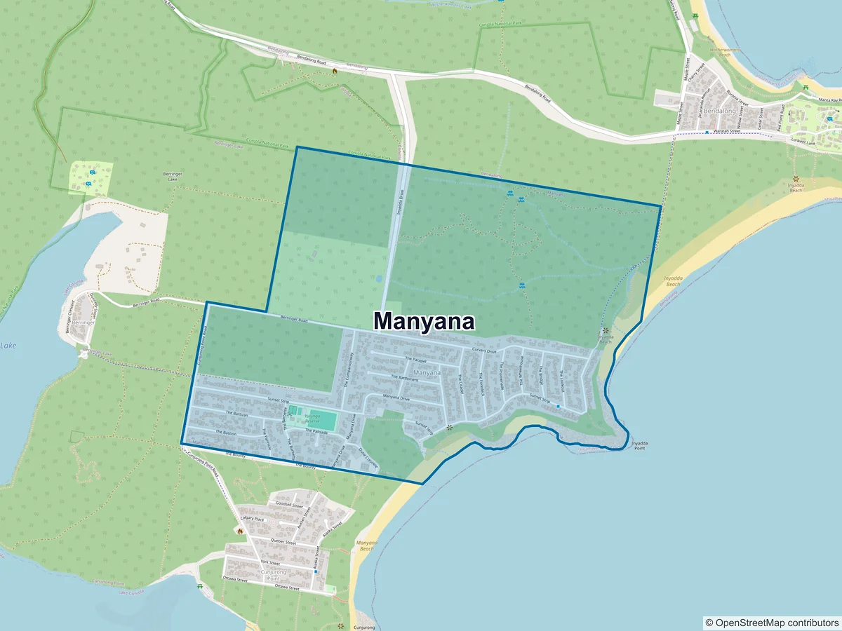Map of Manyana, NSW, Australia