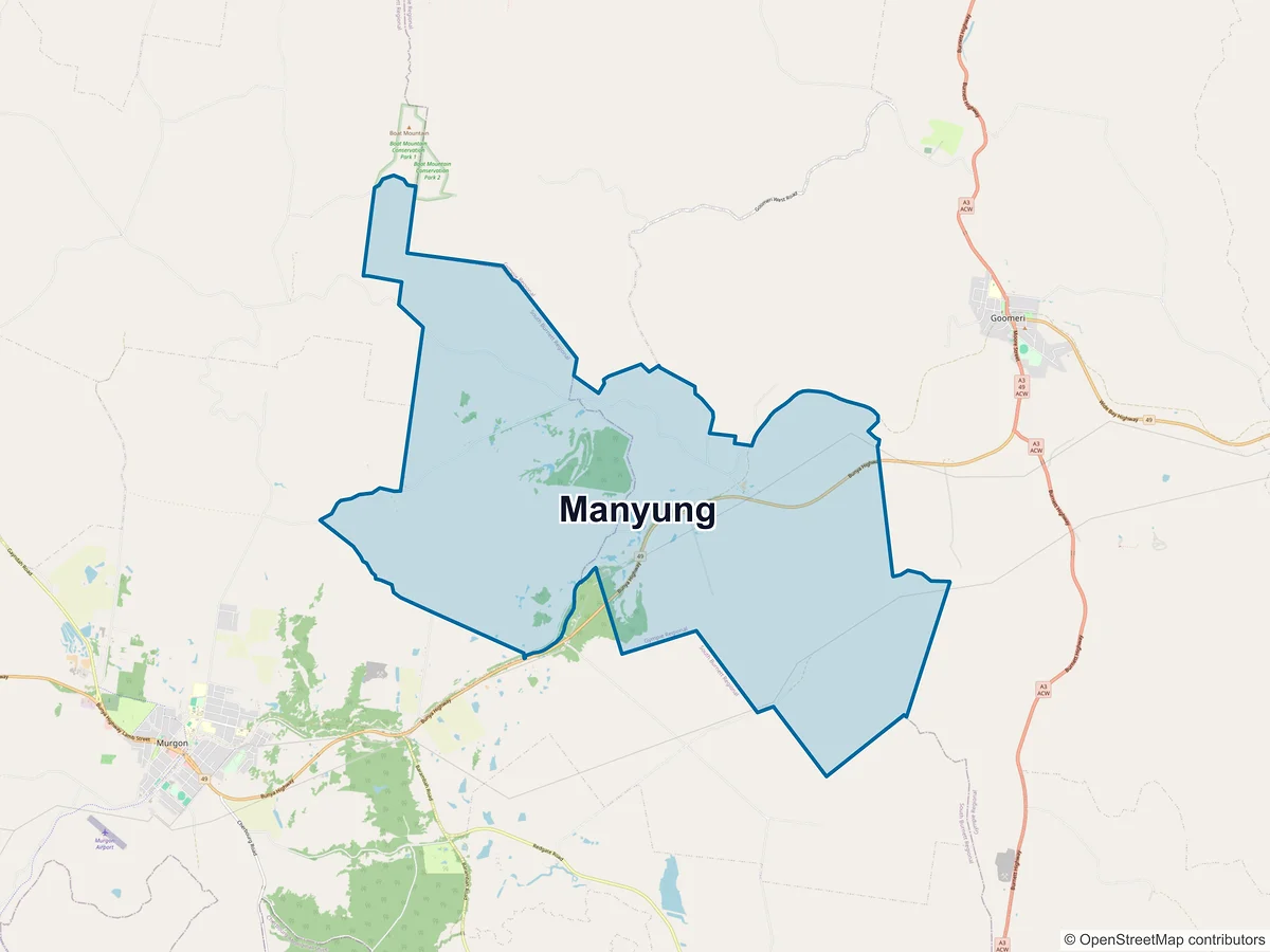 Map of Manyung, QLD, Australia