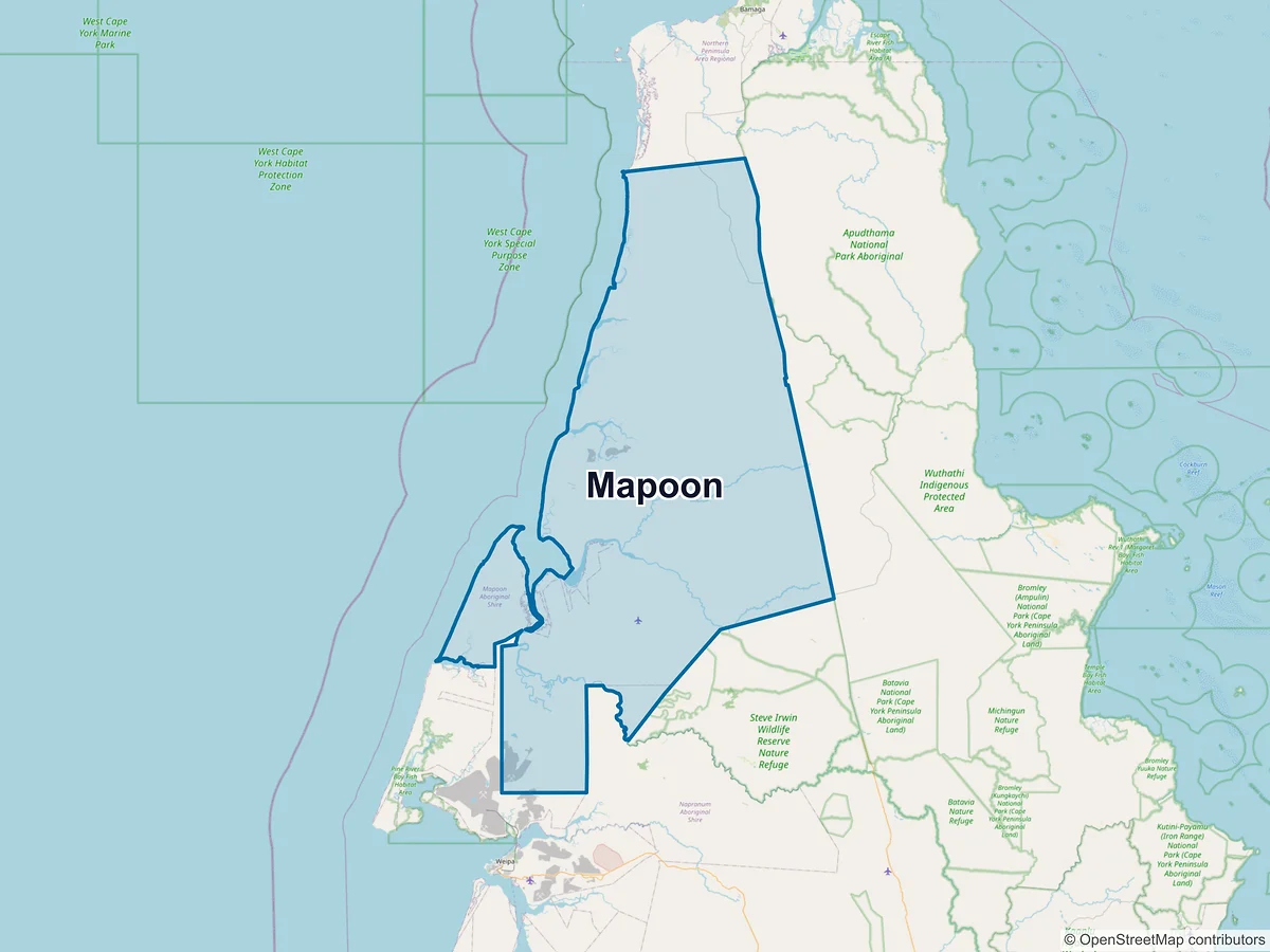Map of Mapoon, QLD, Australia