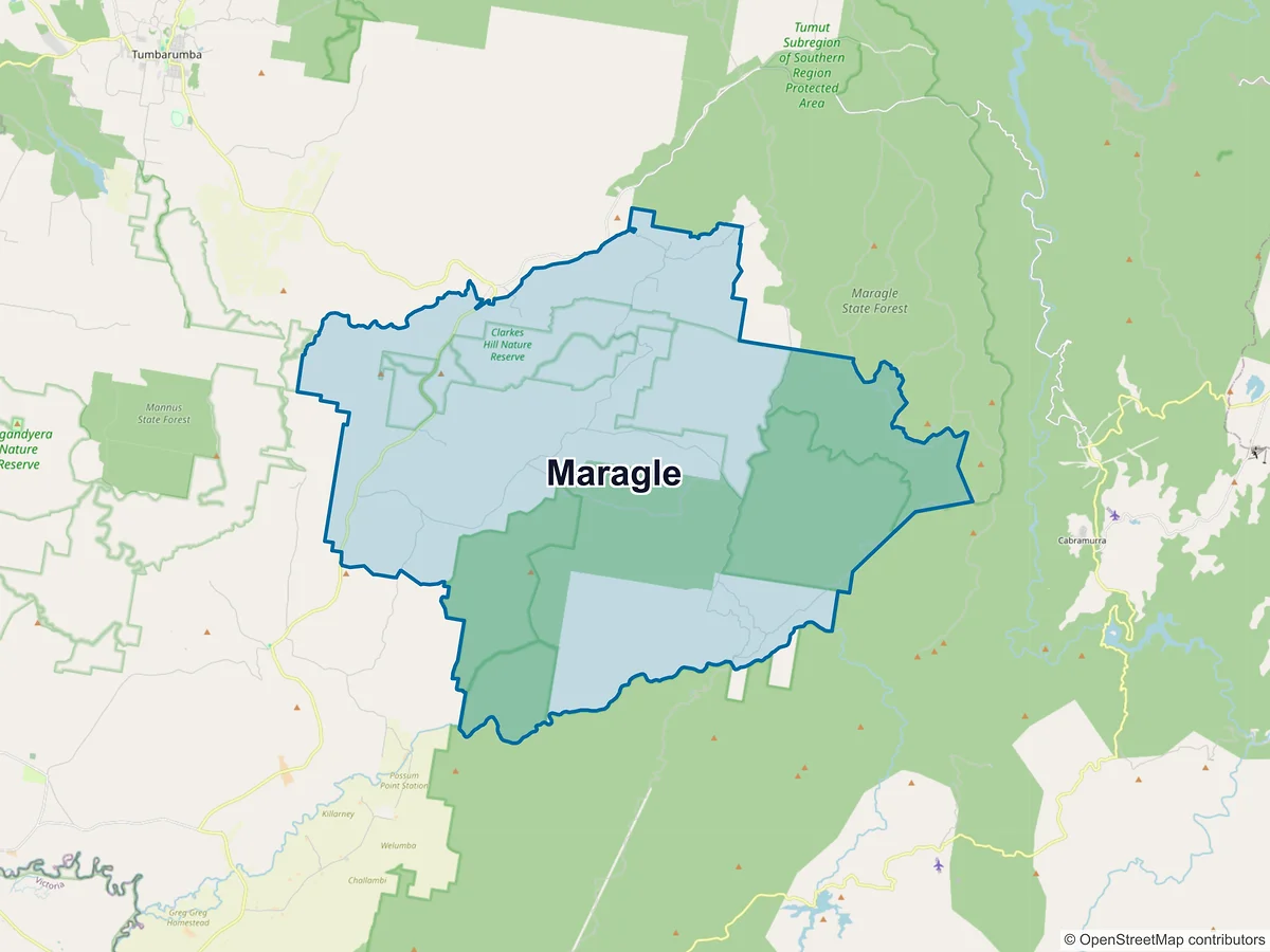 Map of Maragle, NSW, Australia