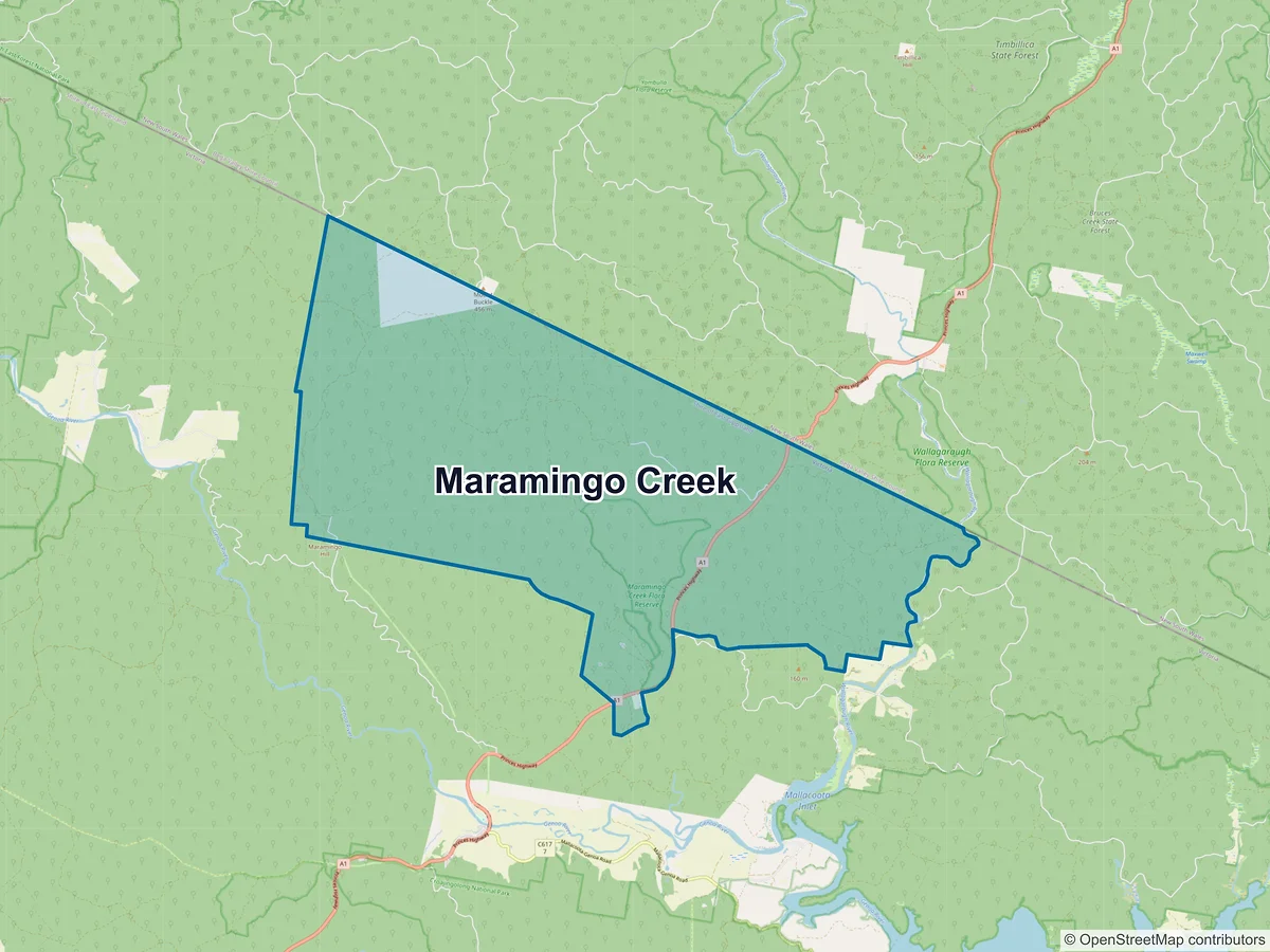 Map of Maramingo Creek, VIC, Australia