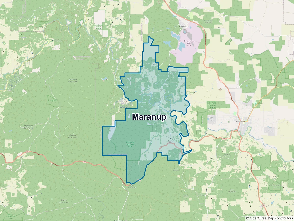 Map of Maranup, WA, Australia