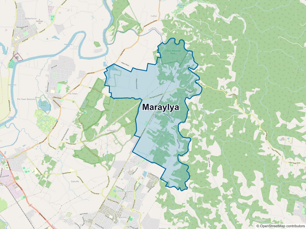 Map of Maraylya, NSW, Australia