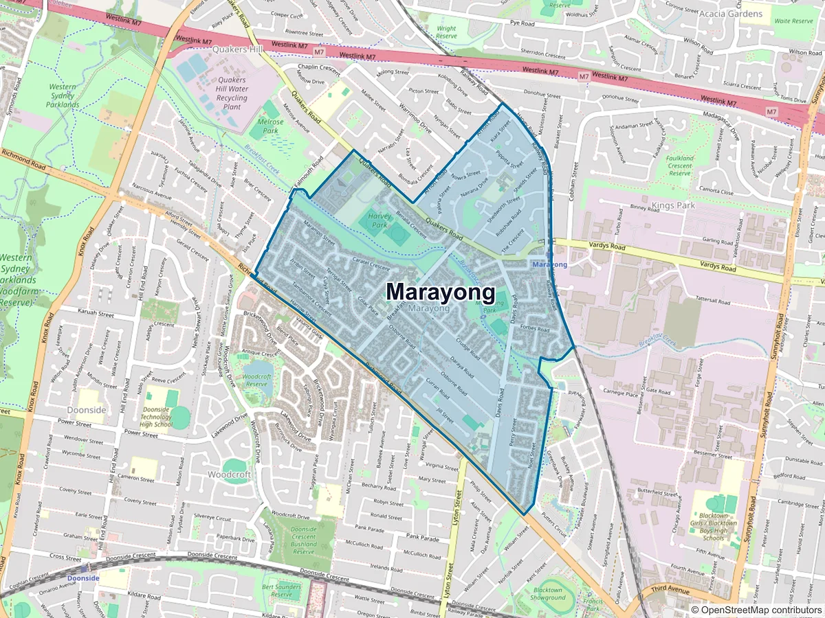 Map of Marayong, NSW, Australia