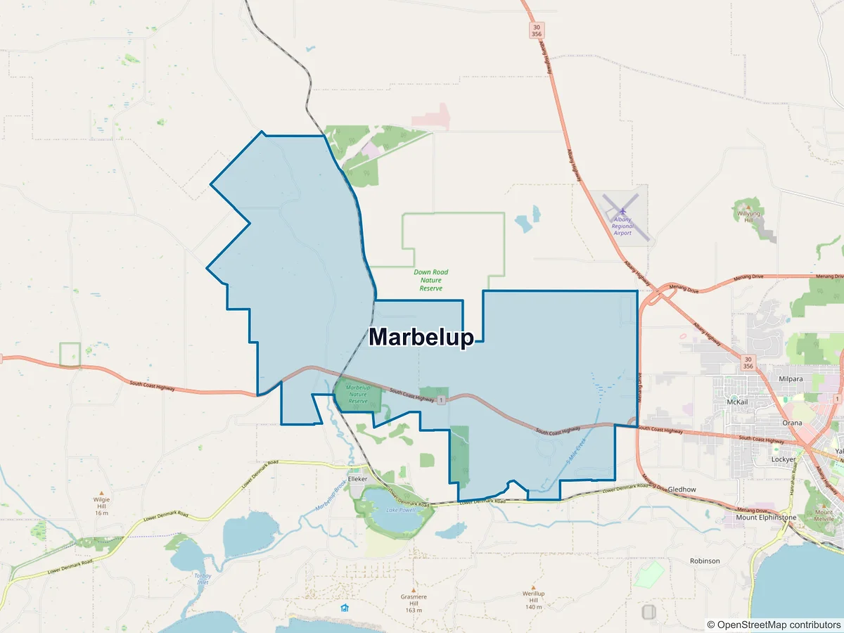 Map of Marbelup, WA, Australia