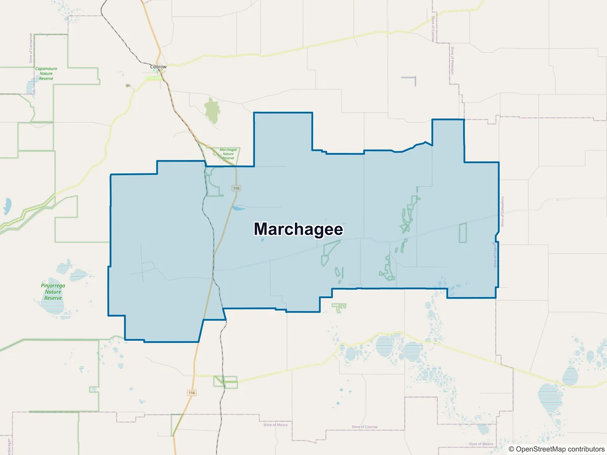 Map of Marchagee, WA, Australia