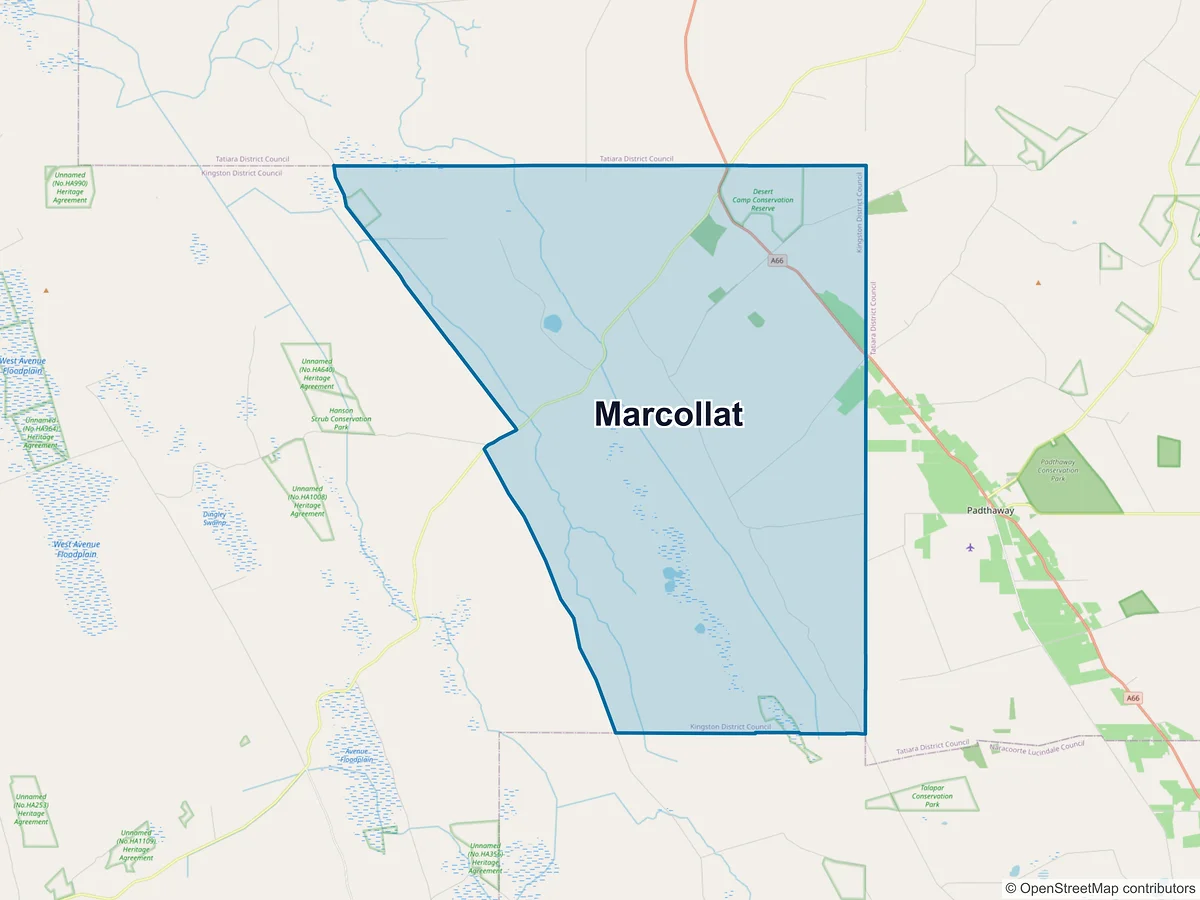 Map of Marcollat, SA, Australia