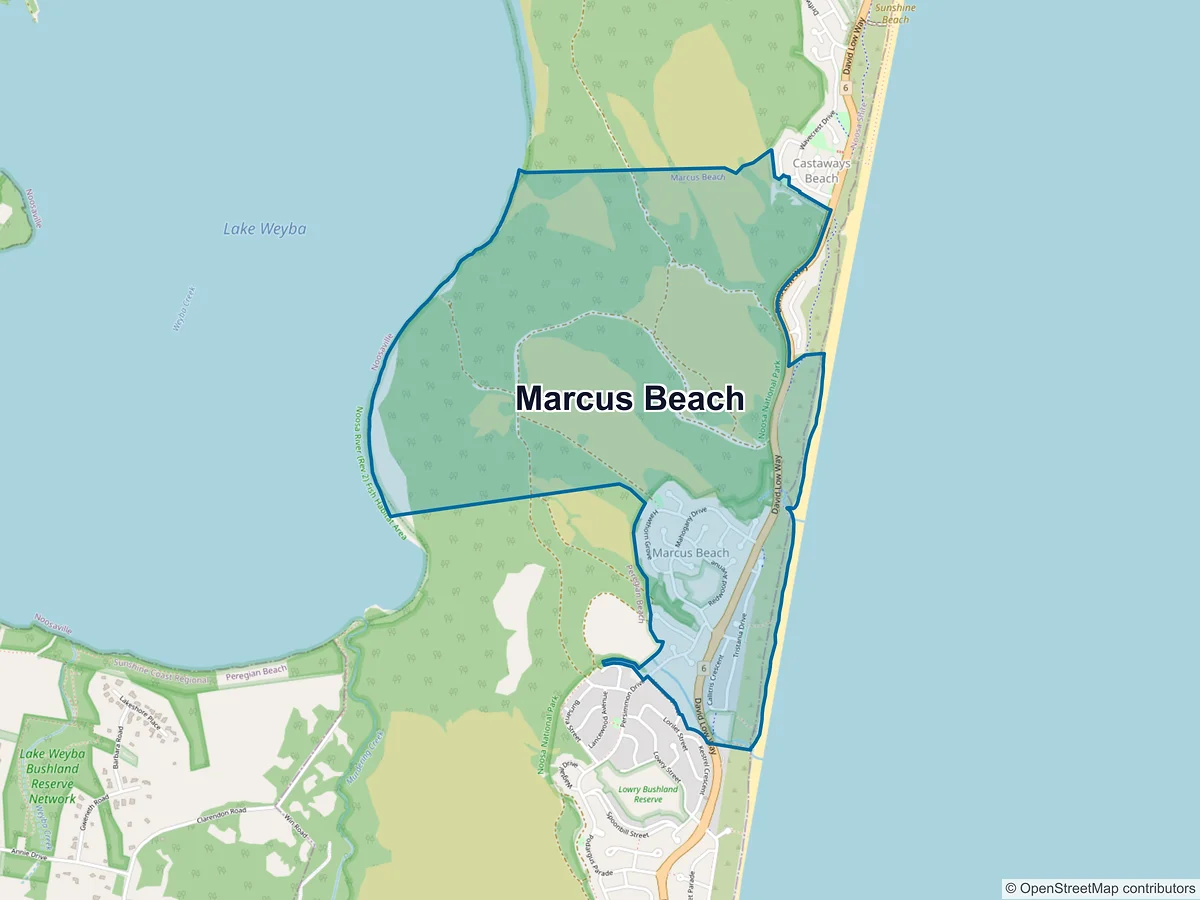 Map of Marcus Beach, QLD, Australia