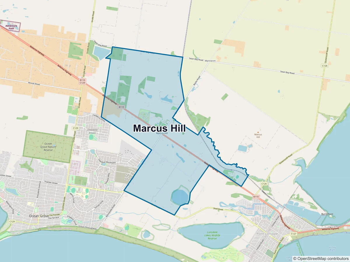 Map of Marcus Hill, VIC, Australia