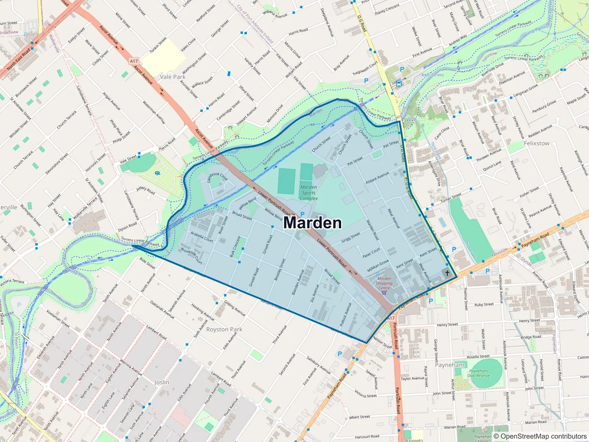 Map of Marden, SA, Australia