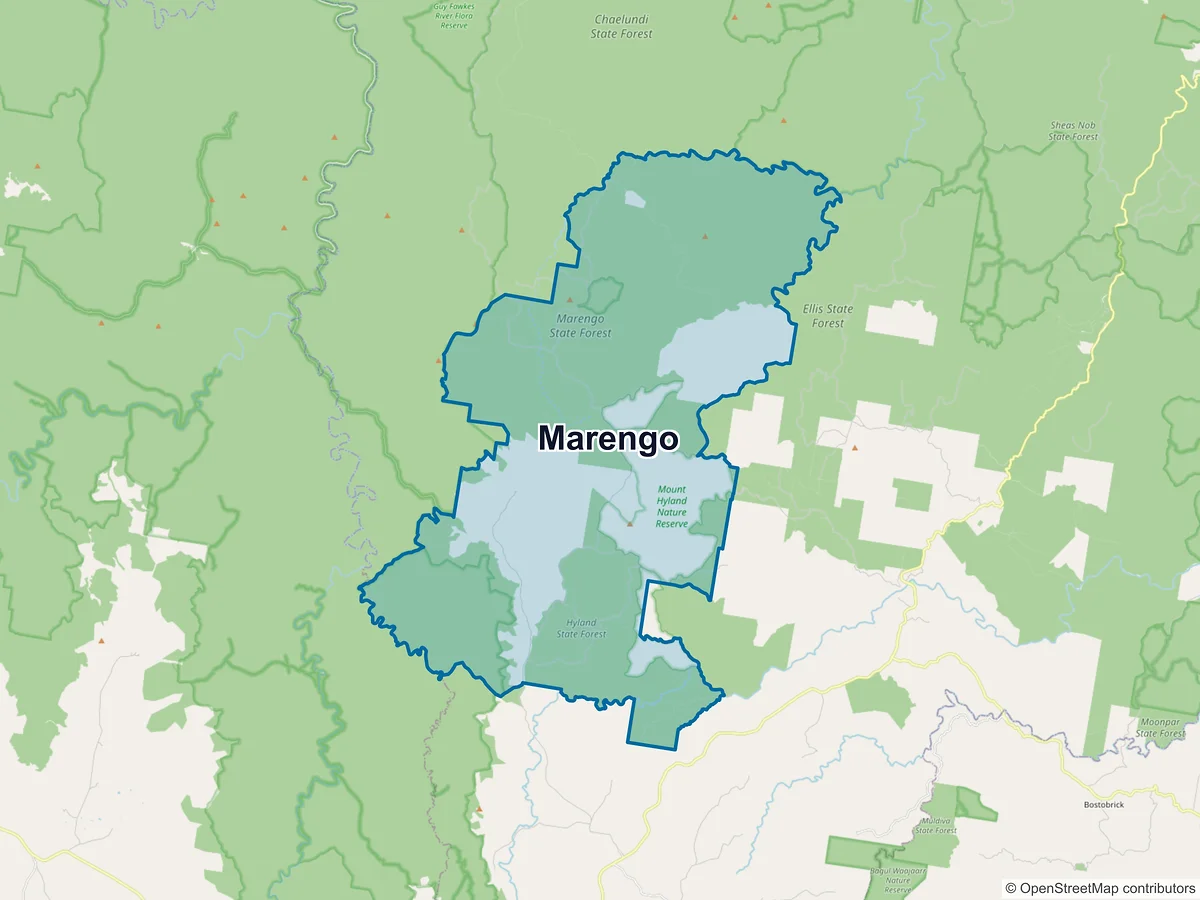Map of Marengo, NSW, Australia