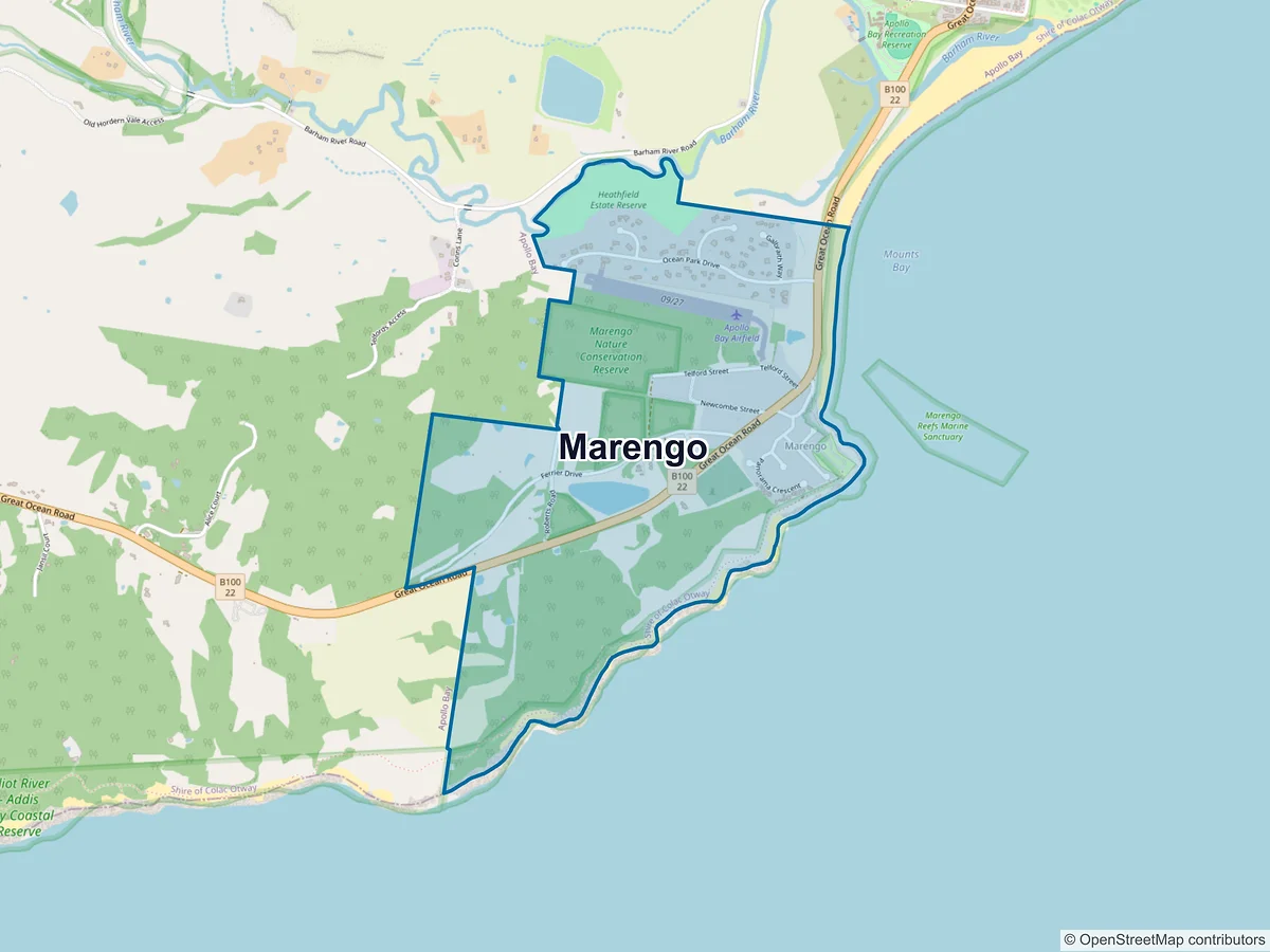 Map of Marengo, VIC, Australia