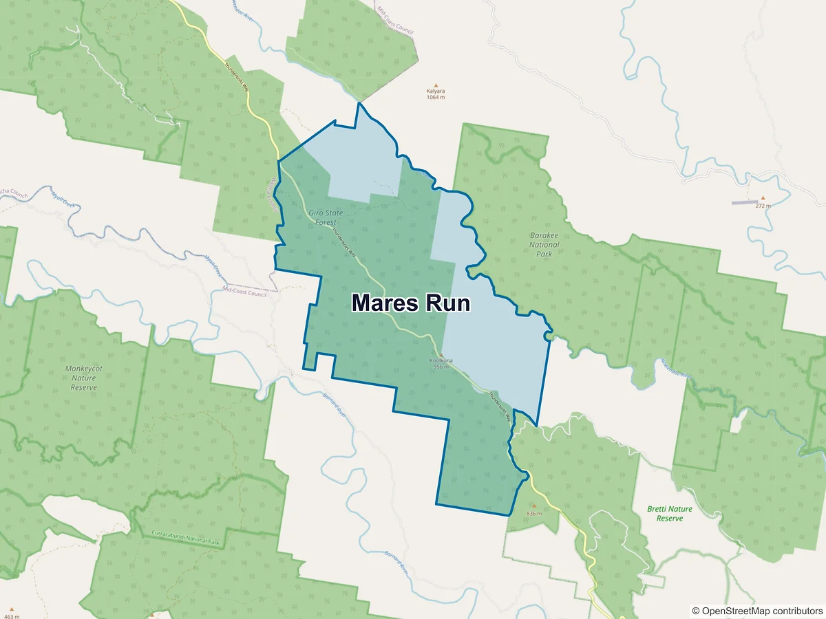 Map of Mares Run, NSW, Australia