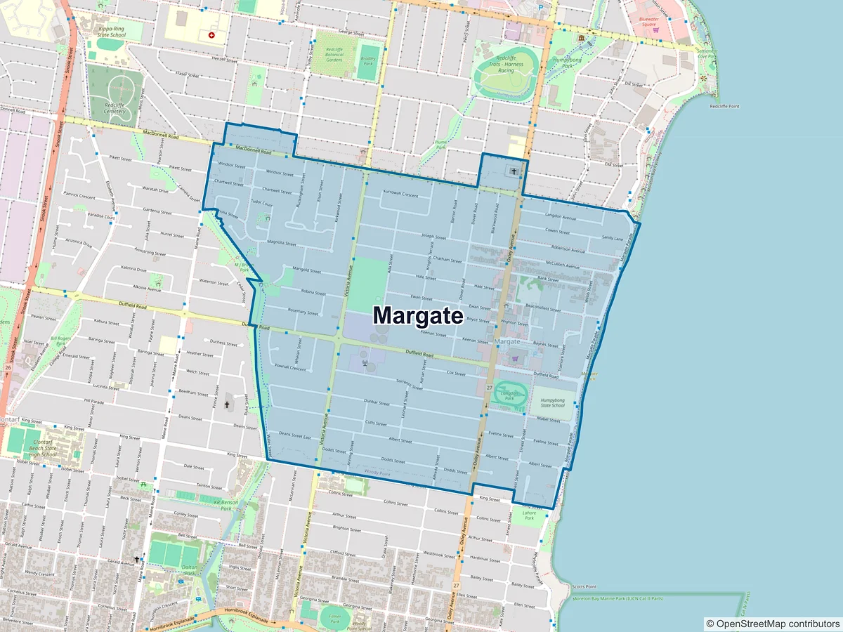 Map of Margate, QLD, Australia