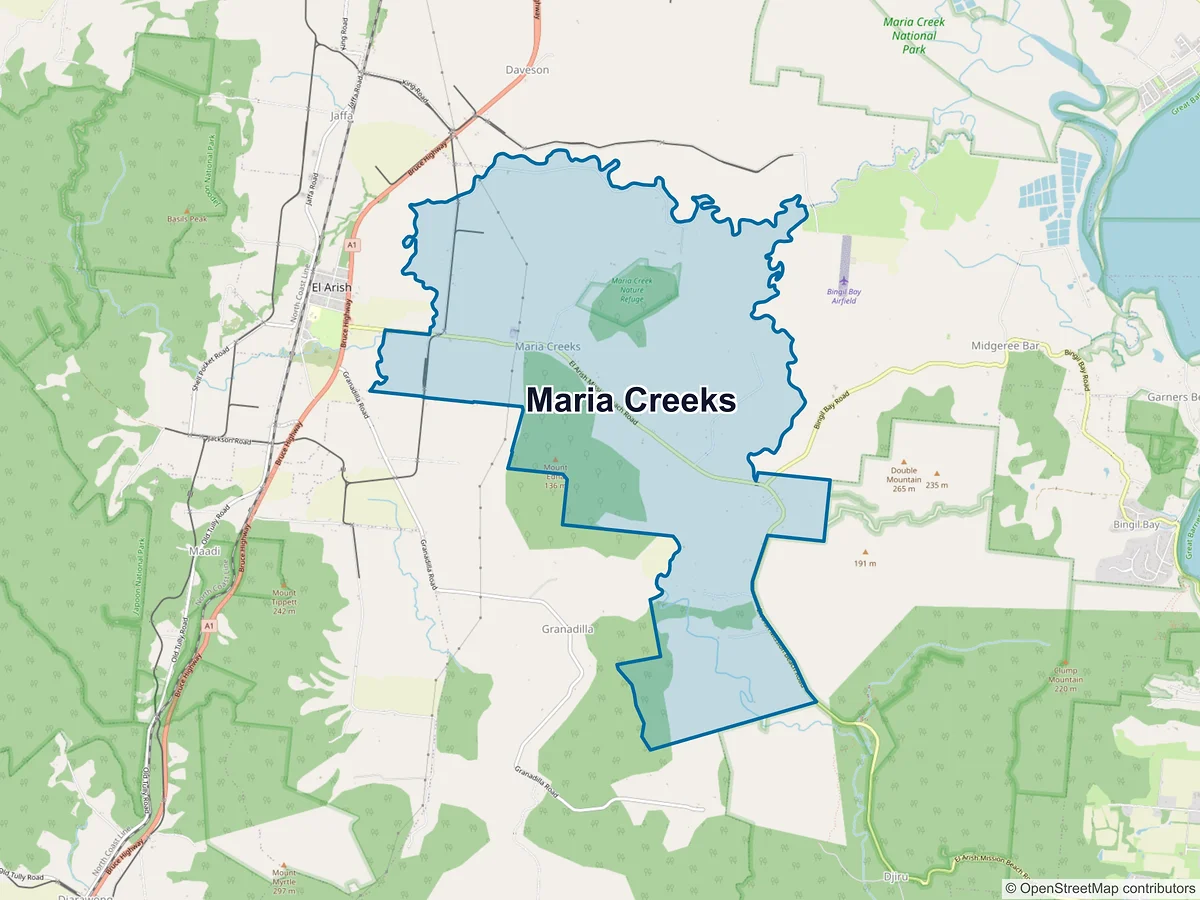 Map of Maria Creeks, QLD, Australia