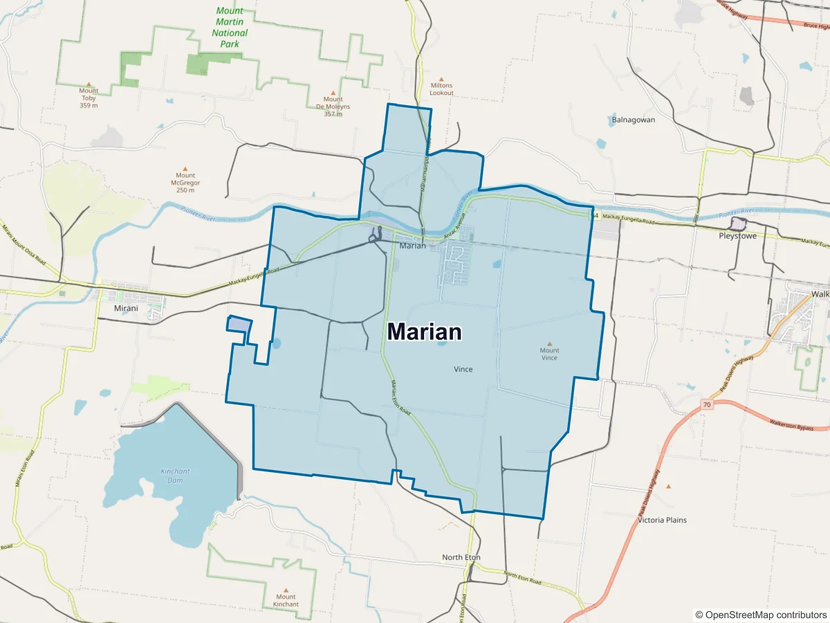 Map of Marian, QLD, Australia