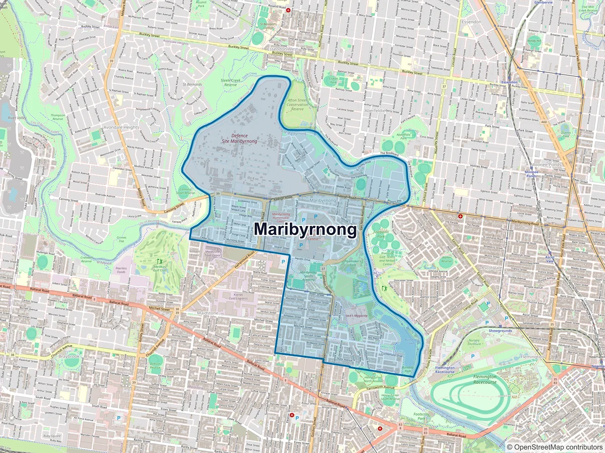 Map of Maribyrnong, VIC, Australia