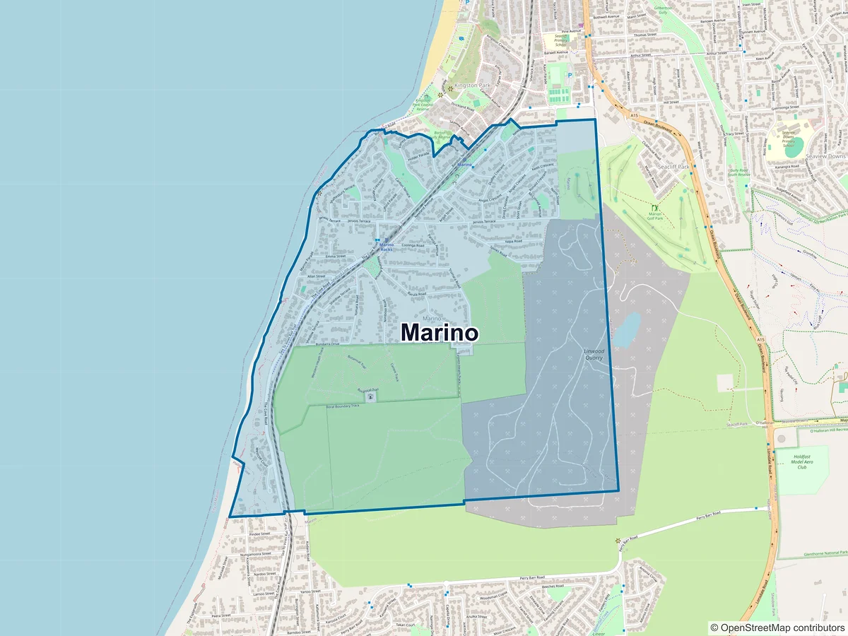 Map of Marino, SA, Australia