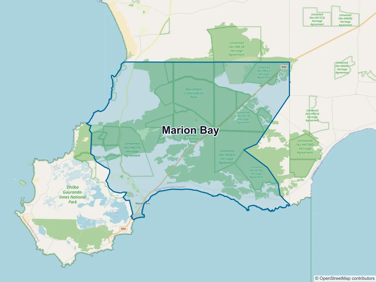 Map of Marion Bay, SA, Australia