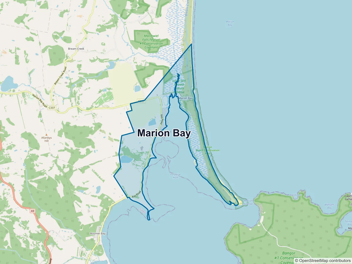 Map of Marion Bay, TAS, Australia