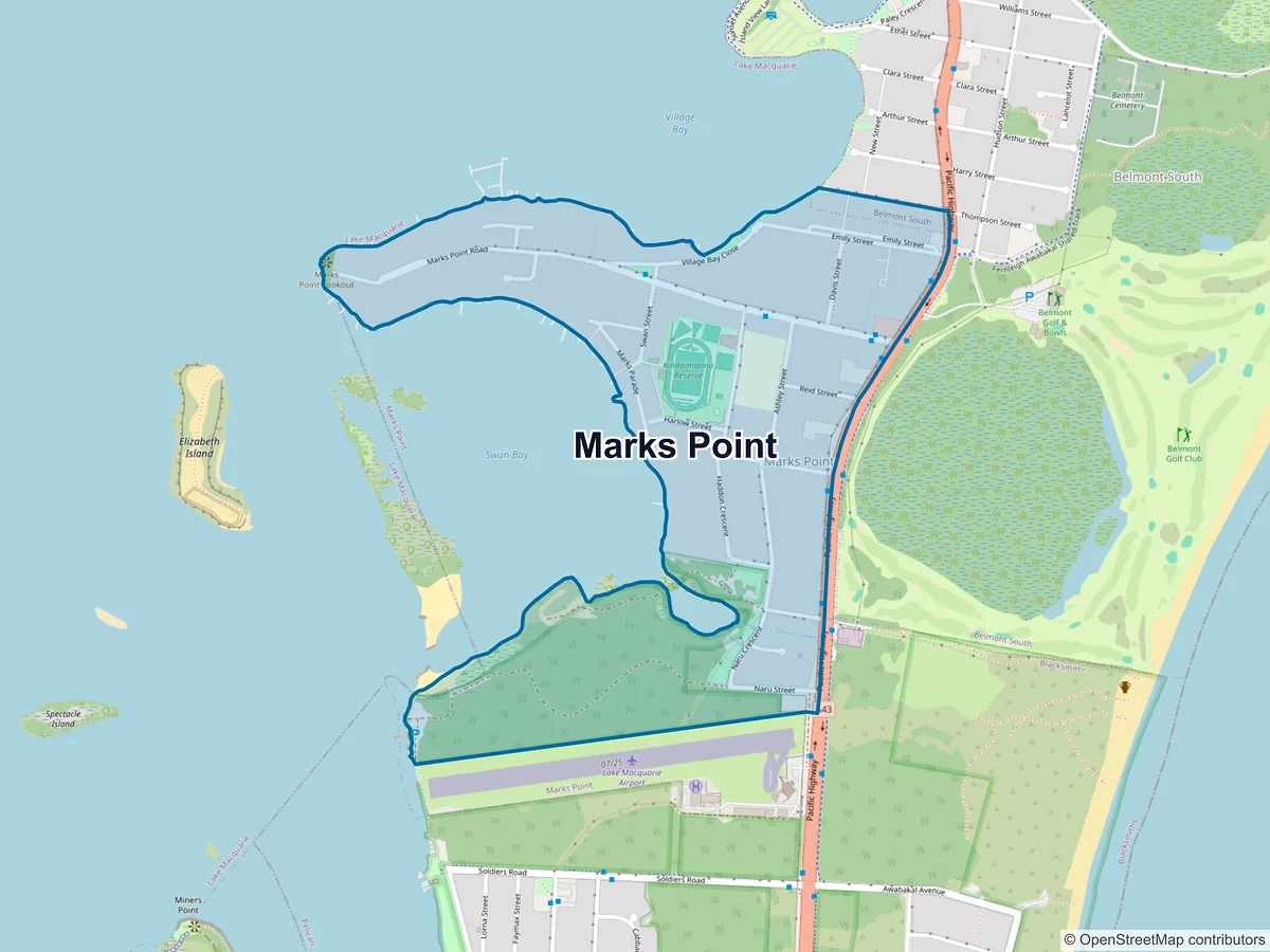 Map of Marks Point, NSW, Australia