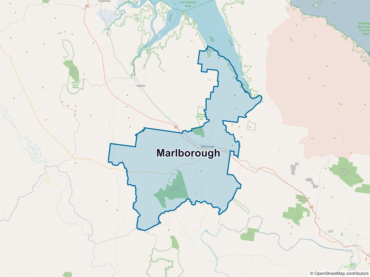 Map of Marlborough, QLD, Australia