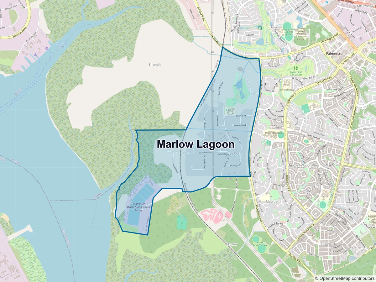 Map of Marlow Lagoon, NT, Australia