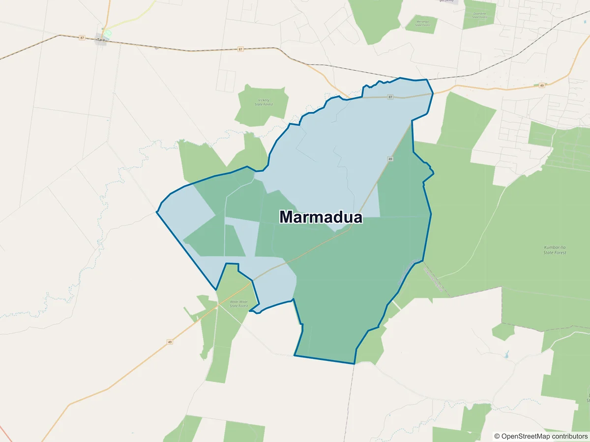 Map of Marmadua, QLD, Australia