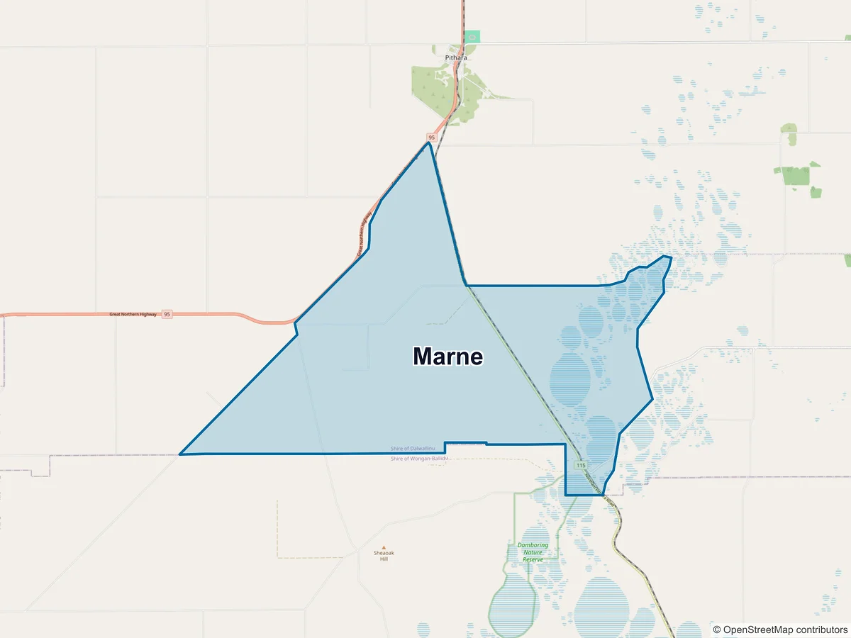 Map of Marne, WA, Australia