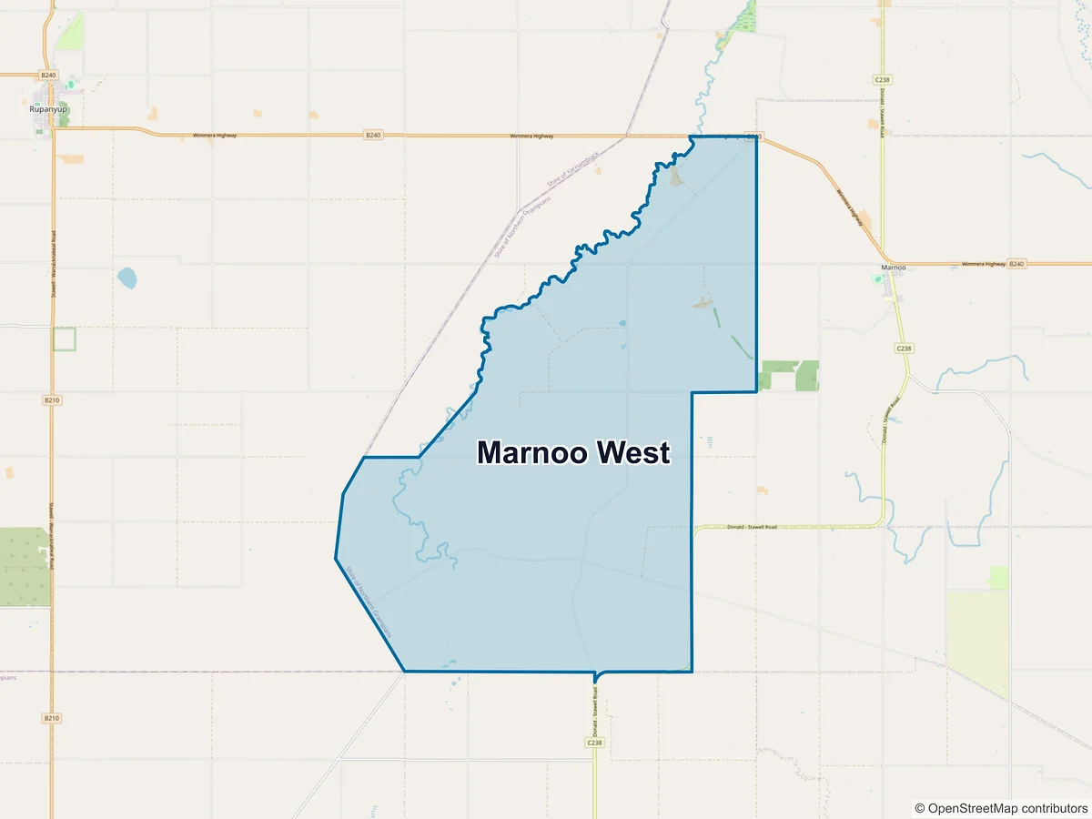 Map of Marnoo West, VIC, Australia