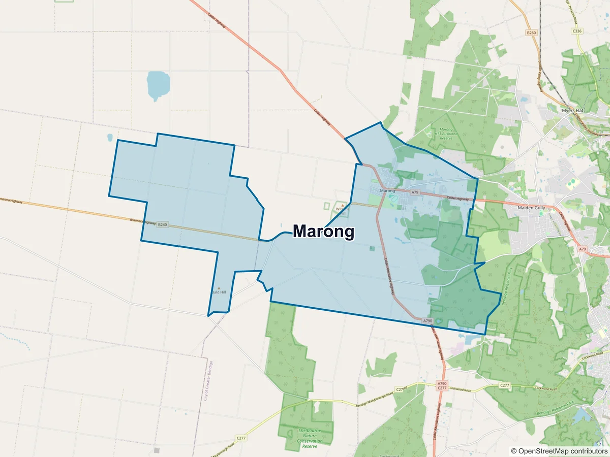 Map of Marong, VIC, Australia