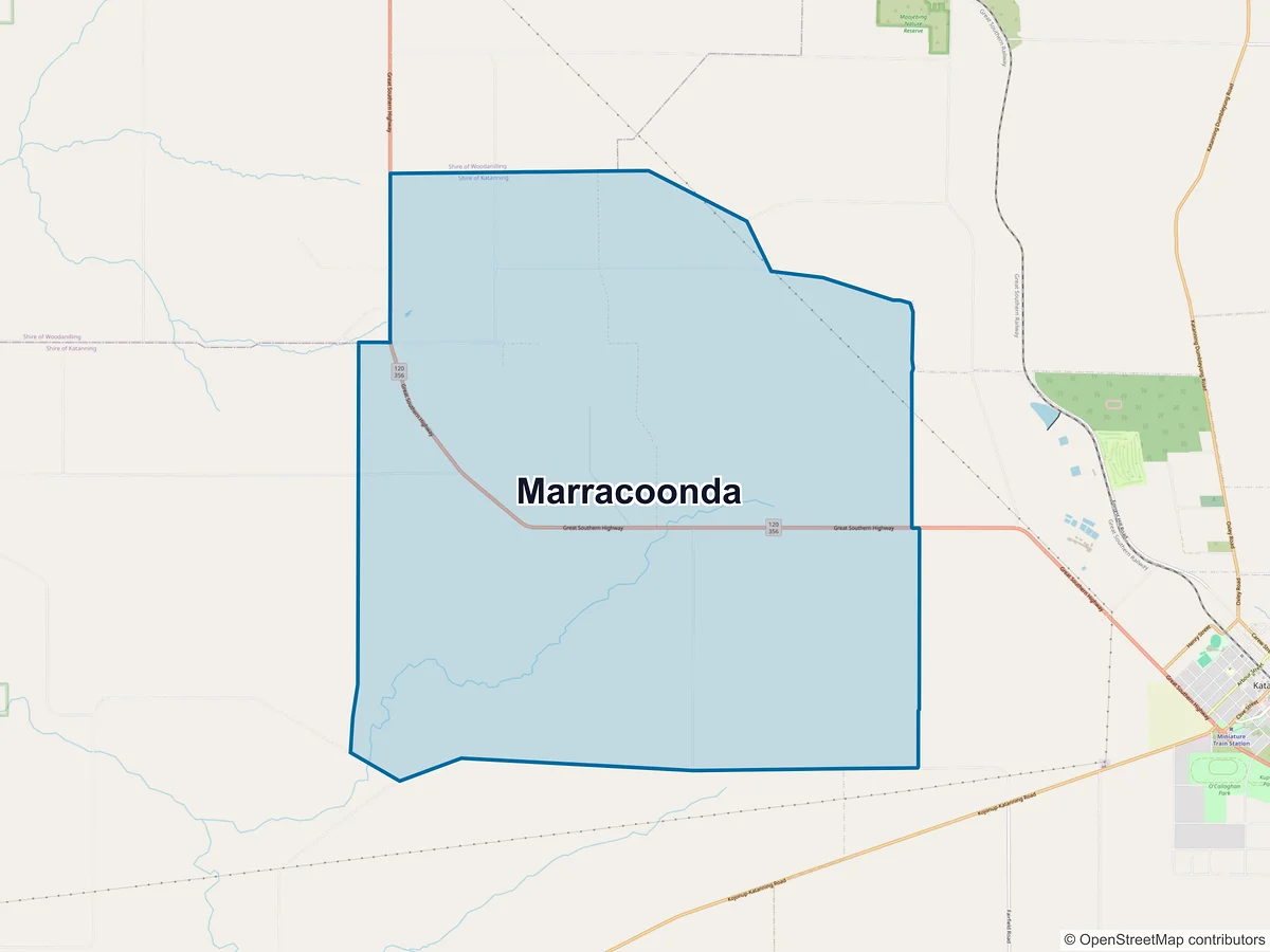 Map of Marracoonda, WA, Australia