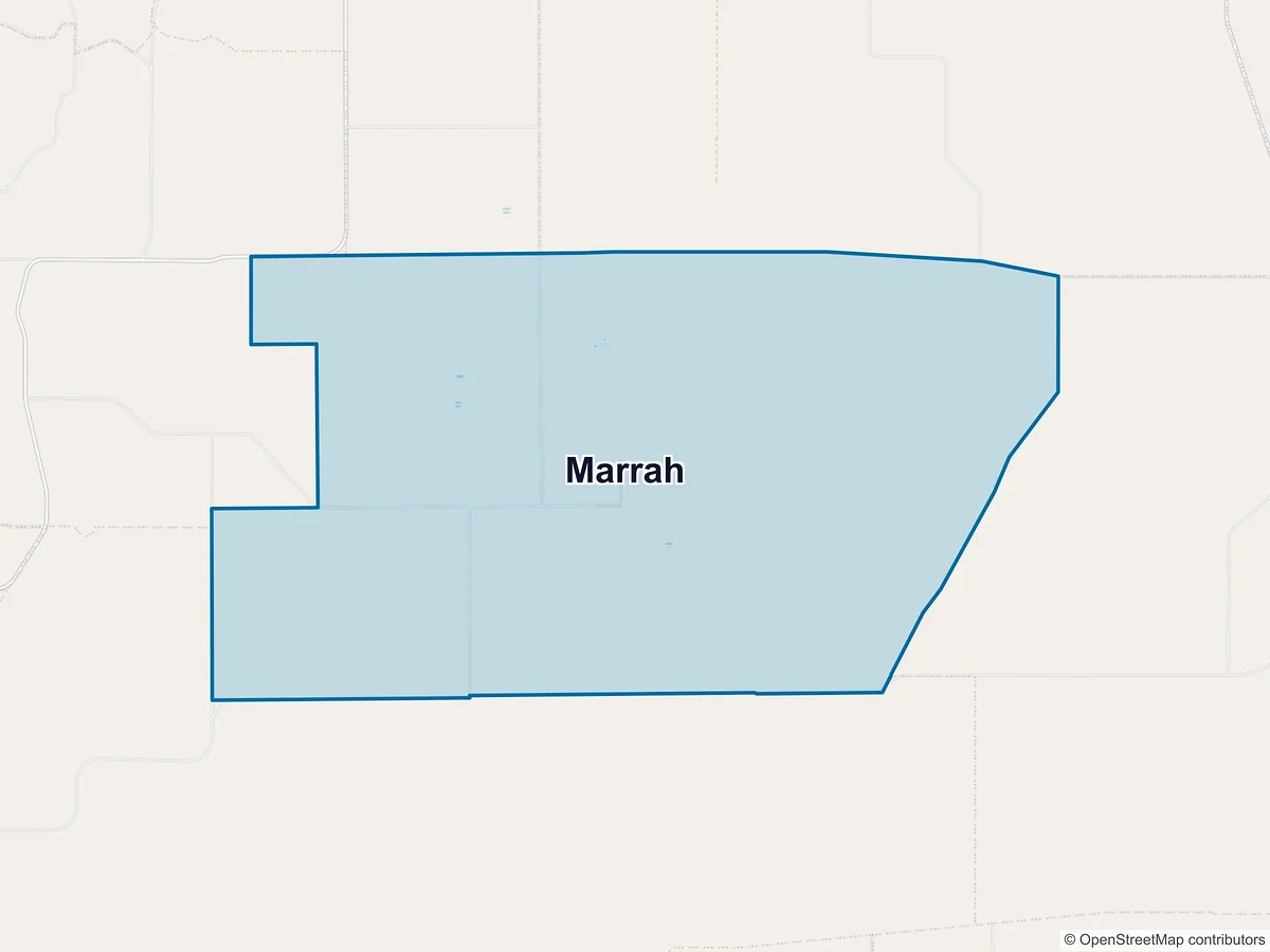 Map of Marrah, WA, Australia