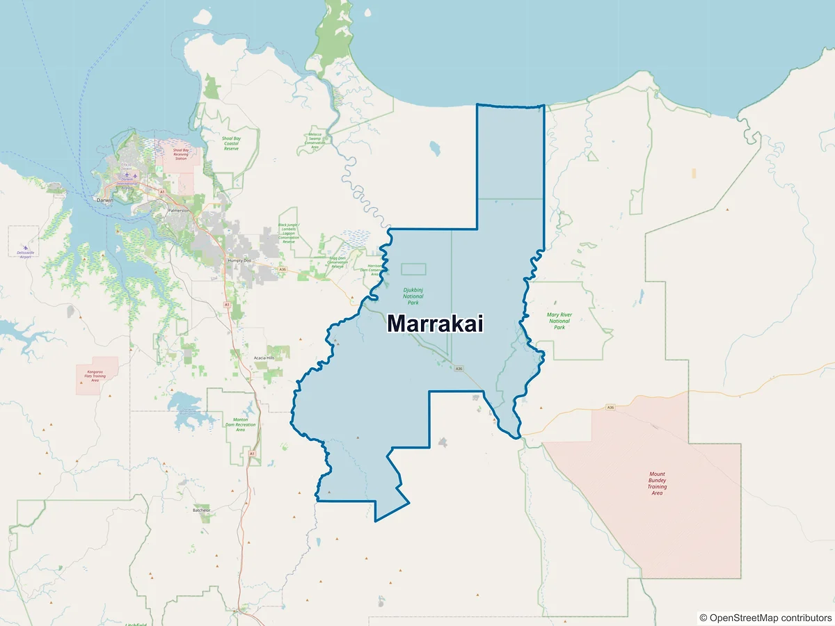 Map of Marrakai, NT, Australia