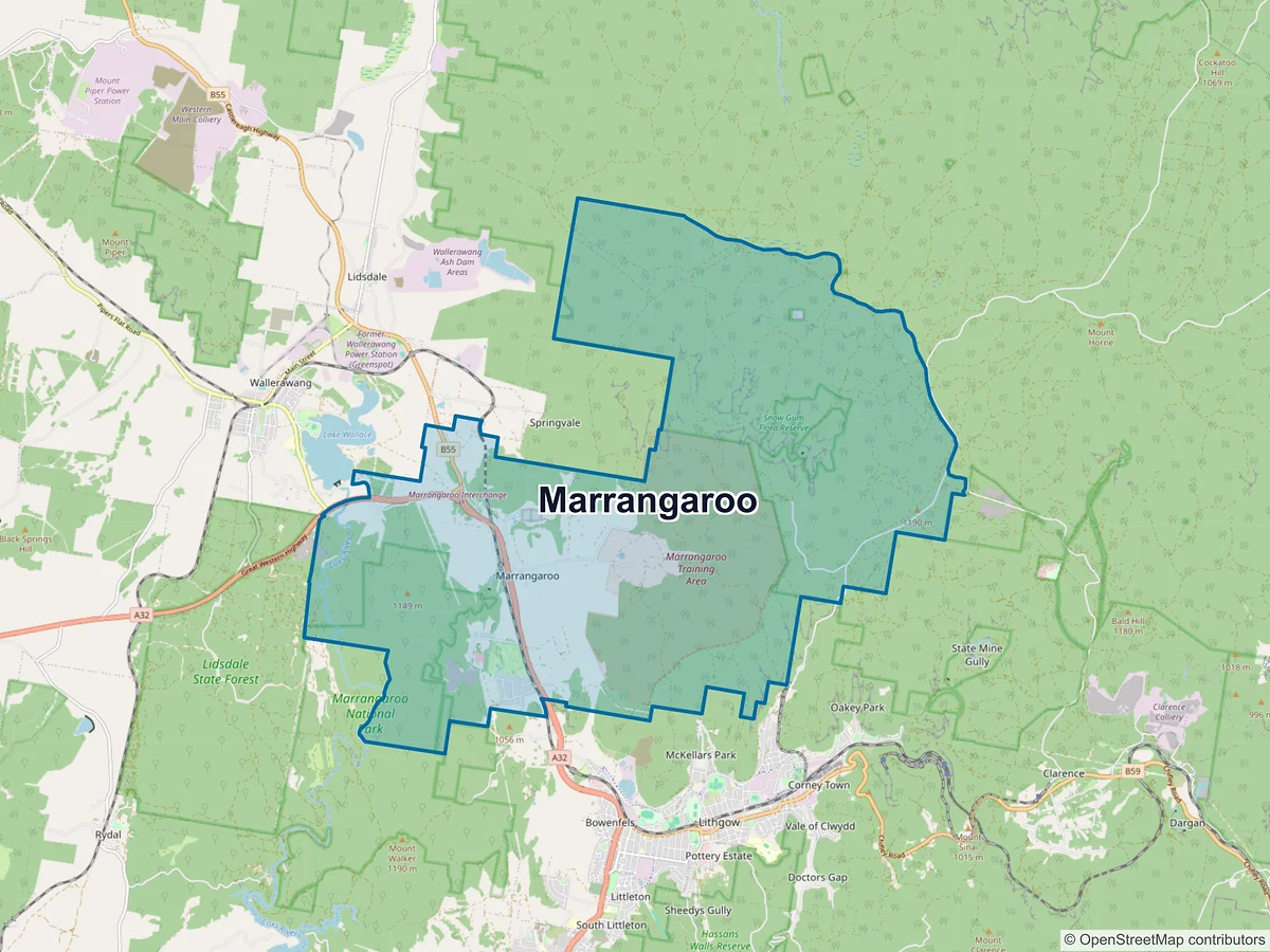 Map of Marrangaroo, NSW, Australia