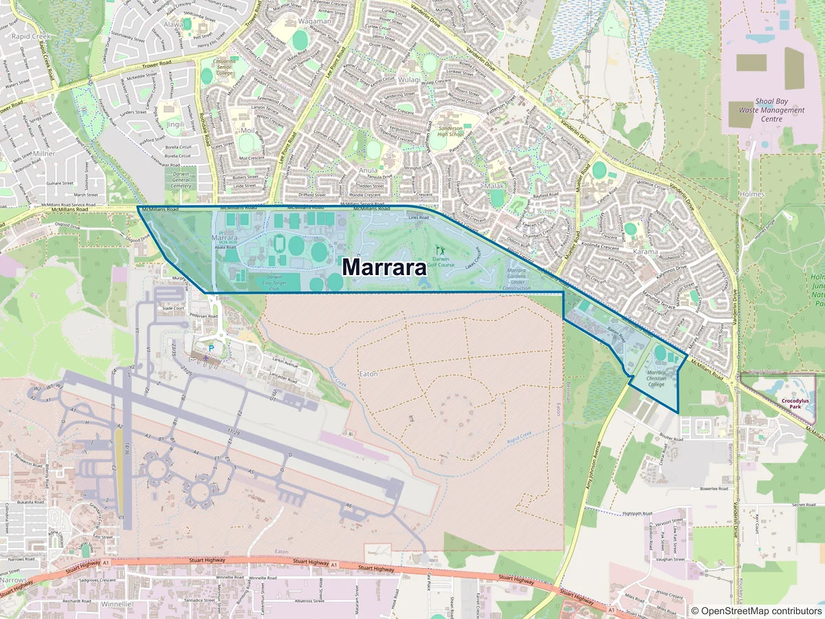 Map of Marrara, NT, Australia