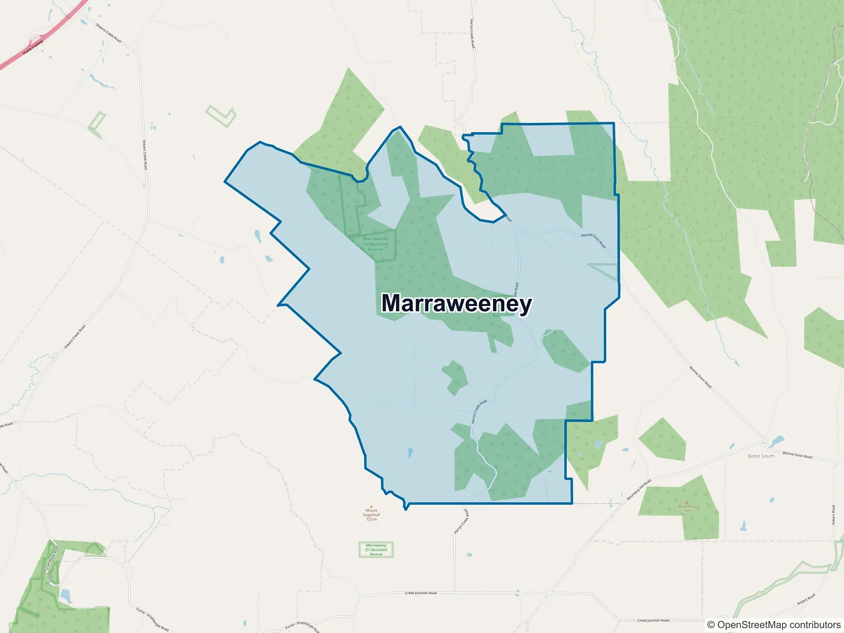 Map of Marraweeney, VIC, Australia