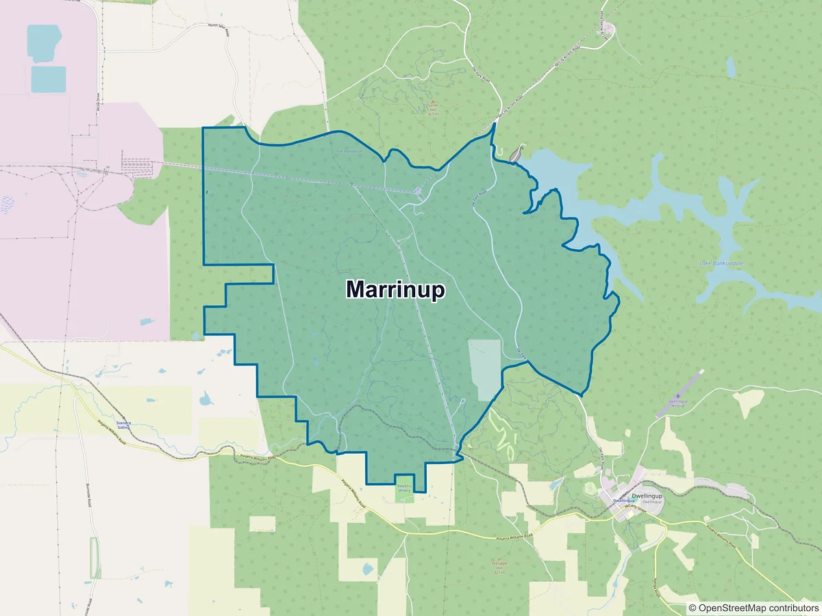 Map of Marrinup, WA, Australia