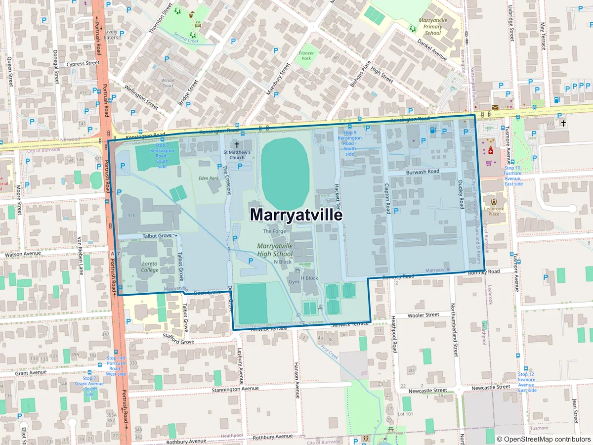 Map of Marryatville, SA, Australia