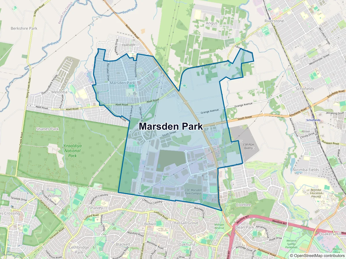 Map of Marsden Park, NSW, Australia