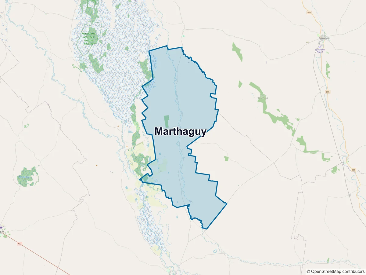 Map of Marthaguy, NSW, Australia