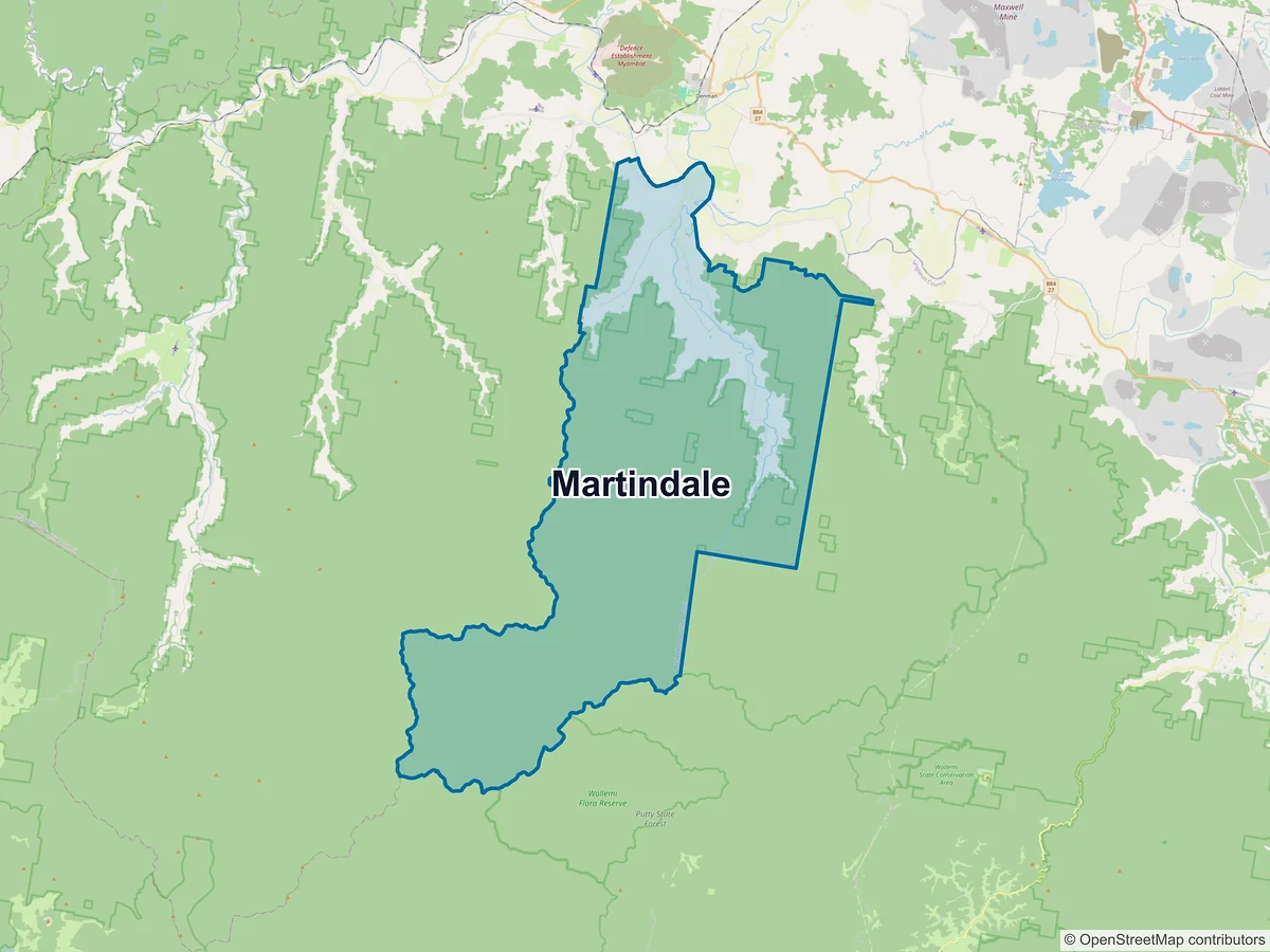 Map of Martindale, NSW, Australia