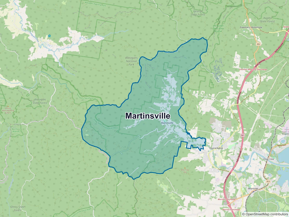 Map of Martinsville, NSW, Australia