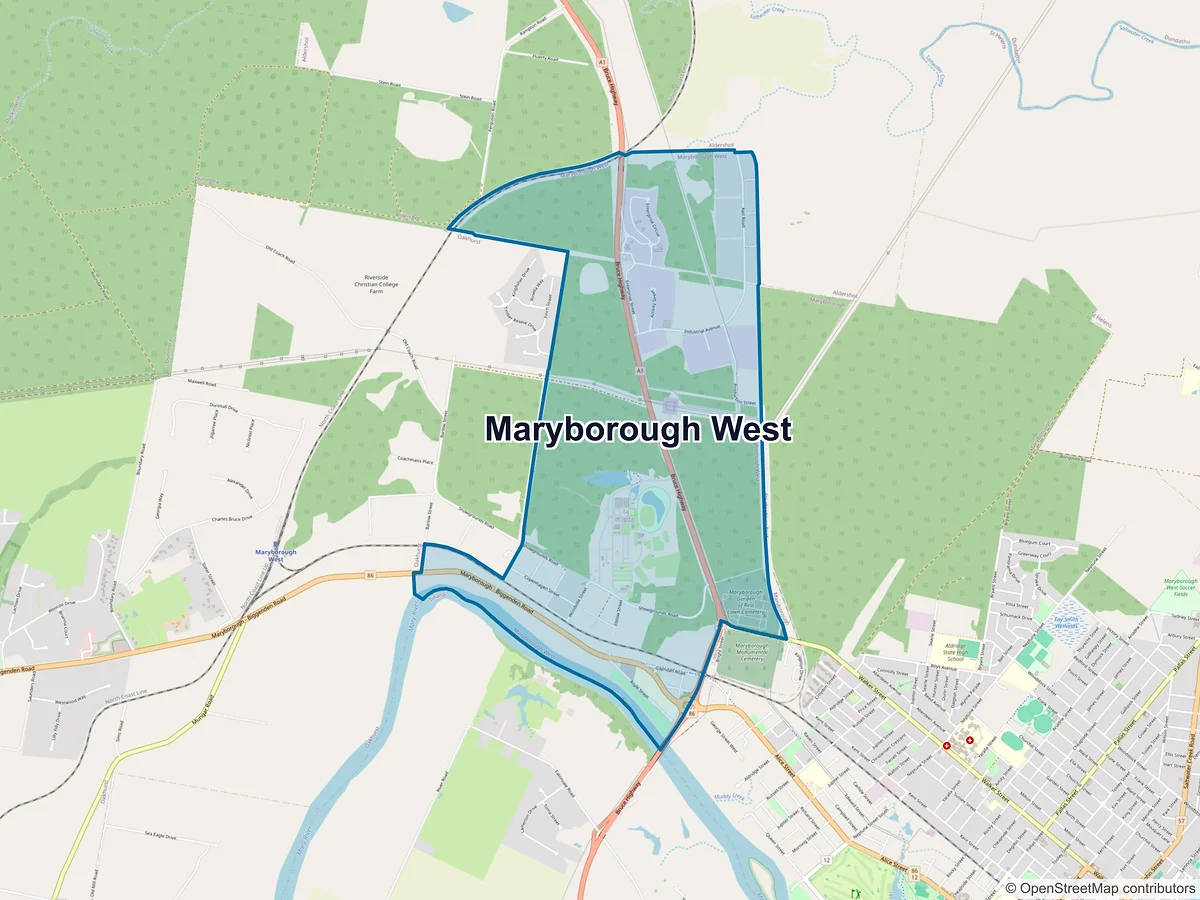 Map of Maryborough West, QLD, Australia