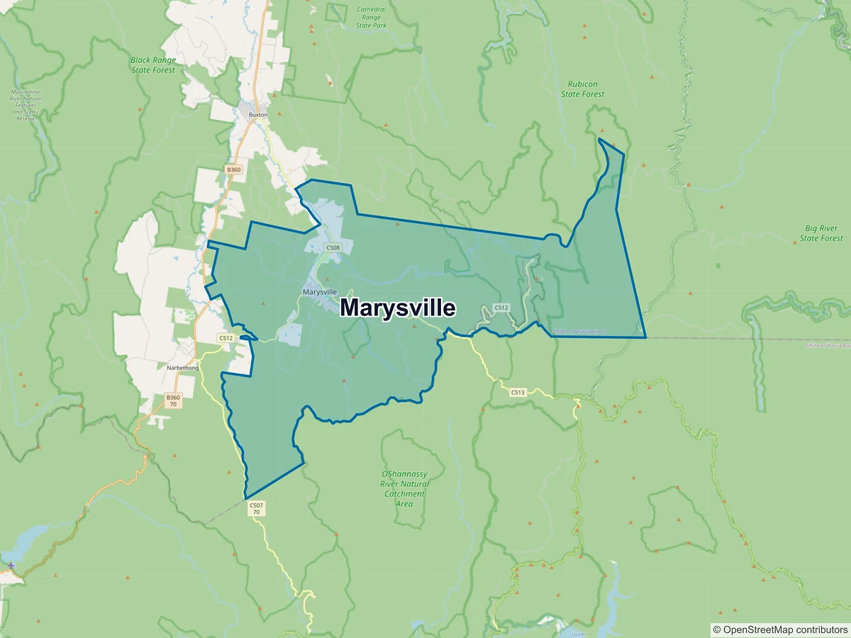 Map of Marysville, VIC, Australia