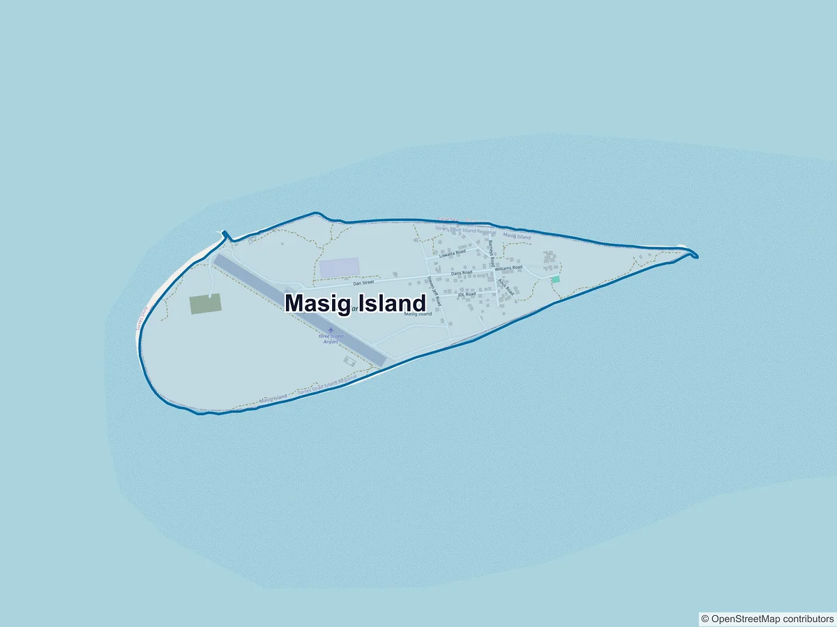 Map of Masig Island, QLD, Australia