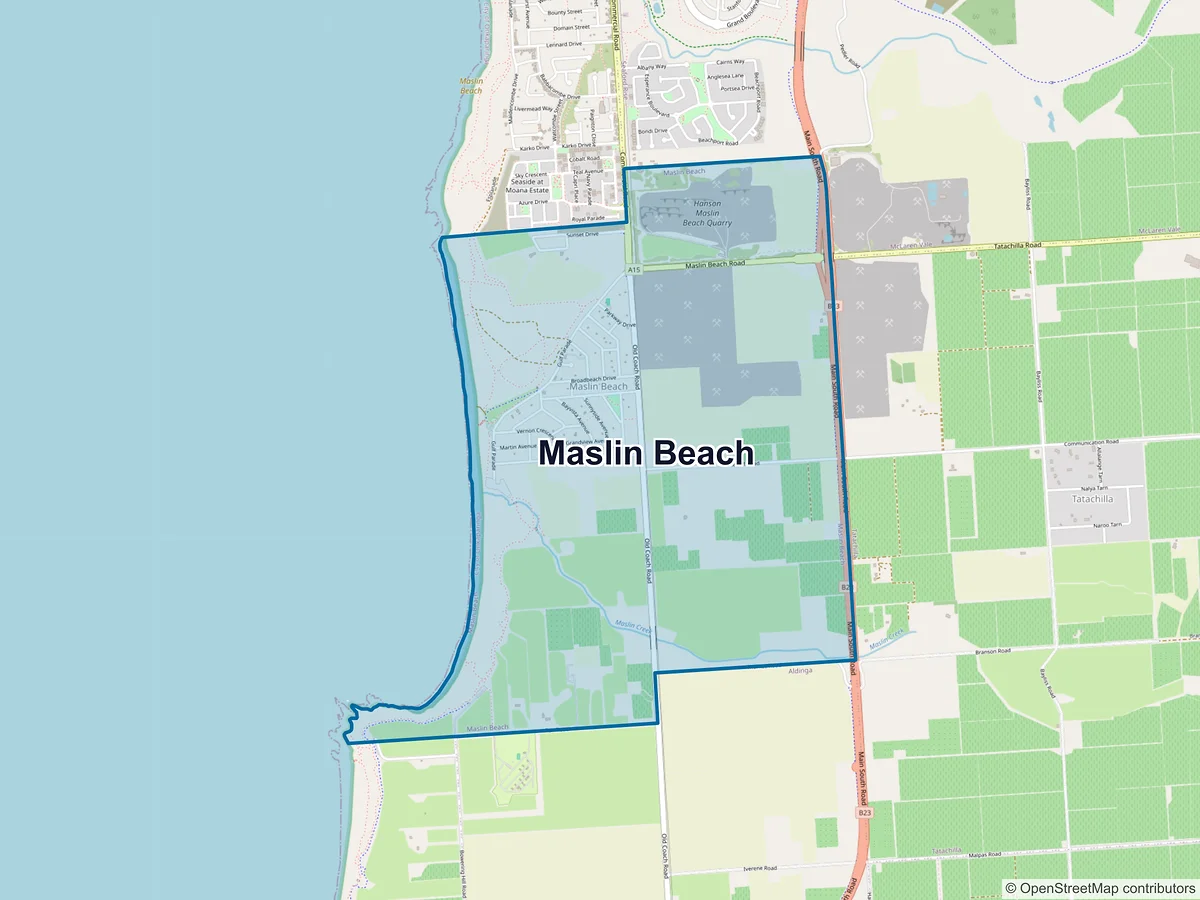 Map of Maslin Beach, SA, Australia